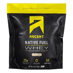 Ascent 100% Whey, Native Whey Protein Blend – Clean Post 4 Pounds (Pack of 1)