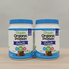 2x Orgain Organic Vegan Protein Powder + Oat Milk, Chocolate – 20g Plant Based P