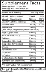 Hyaluronic acid powder – ANTI WRINKLE NATURAL FORMULA – 1 Bottle, 60 Capsules