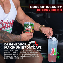 Psycho Pharma EDGE OF INSANITY 25 Serving Pre-Workout Powder Extra Kick FRESH