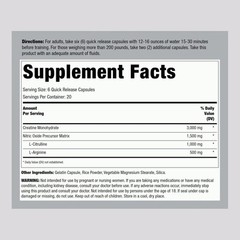 Creatine Capsules | 120 Count | 3000Mg | German Creatine Monohydrate | Creapure