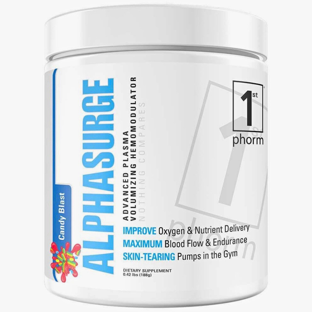 1st Phorm AlphaSurge Candy Blast Pump Pre Workout Non Stim New Factory Sealed