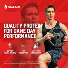 SIXSTAR Whey Protein Plus – 30g Protein & Immune Support, Vanilla Cream, 1.8lbs