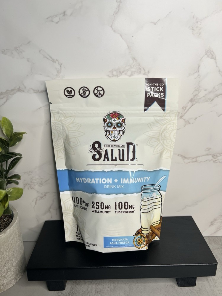 Salud Hydration+Immunity Electrolyte Drink Mix Horchata Agua Fresca 15 Exp 07/27