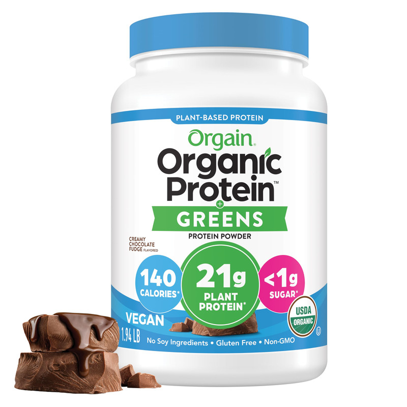 Orgain Organic Vegan Protein Powder Greens Creamy Chocolate Fudge – 21G Plant