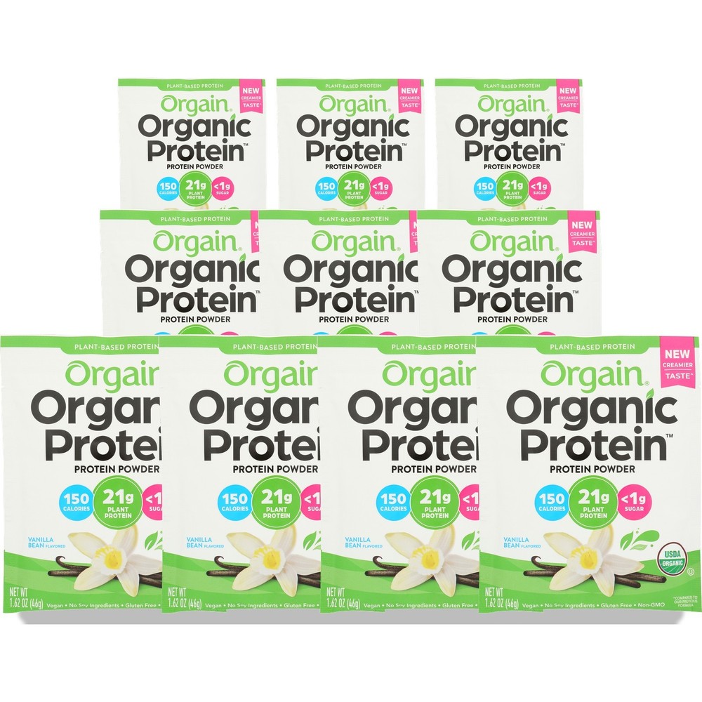 Organic Plant Based Protein Powder Vanilla Bean By Orgain Single Serve 10 Pack