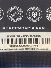 PowerPix Creatine Vitamin B12 Infused Toothpicks Pack of 4 flavors EXP 12/2026