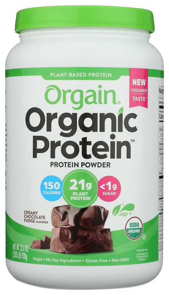 Orgain Plant Protein Powder Organic Creamy Chocolate Fudge Flavor 2.03 Lb 1 Pack
