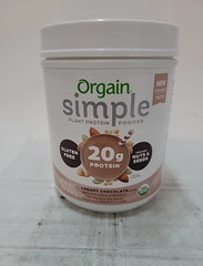 3/27 Orgain Organic Simple Vegan Protein Powder, Chocolate – 20g Plant Based Pro