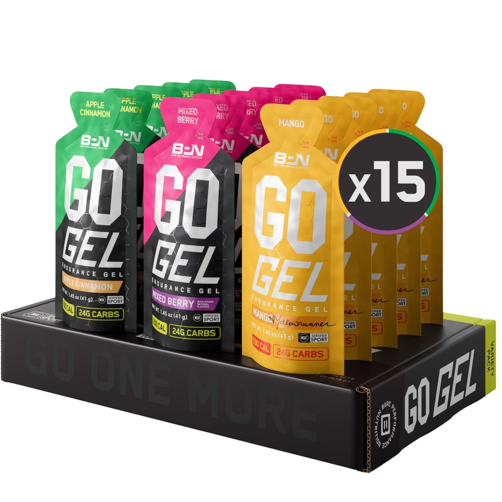 BARE PERFORMANCE NUTRITION, BPN Go Gel Endurance, 24g 1.45 Ounce (Pack of 15)