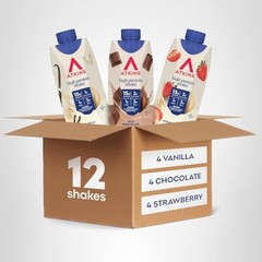 Atkins Best Sellers Protein Shake Variety Pack, Strawberry, Vanilla and Milk Cho