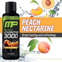 MusclePharm High Performance Liquid L-Carnitine 3000 Peach Nectarine 32 Servings
