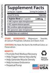Nitric Oxide Power Dietary Supplement Lean Muscle Growth – 2400 – 2 Bot 180 Ct