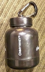 On My Whey Protein Bottle Supplement Mini Keychain No Pain Champagne Carabiner