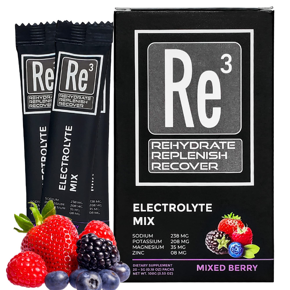 Re3 – Rehydrate – Replenish – Recover Electrolyte Powder Packets. No Sugar 7