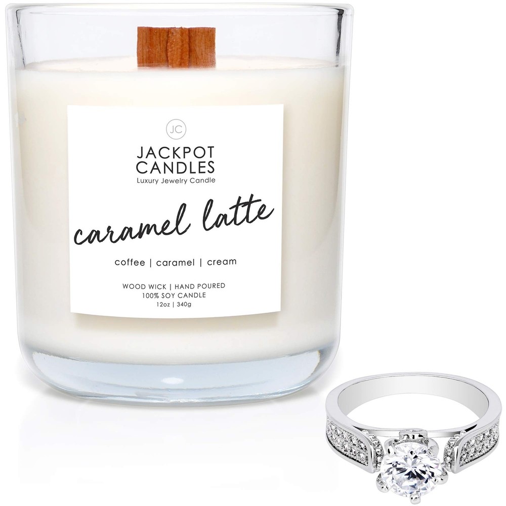 Caramel Coffee Latte Candle with Ring Inside (Surprise Jewelry Valued at $15 …