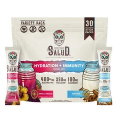 Taste Salud Hydration Drink Mix Variety Pack Jamaica Hibiscus Horchata 30 count