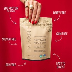 Truvani Organic Plant Based Vegan Powder – Chocolate Butter – 8.75oz/10 Servings