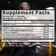 Nitric Oxide Booster w/ L-Arginine 1610mg Highest Potency Muscle Pump Supplement