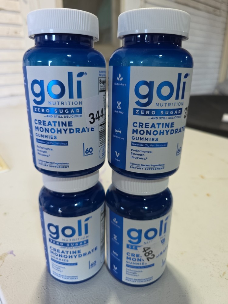 4 Goli Creatine Monohydrate Gummies 60 Count Lot of 2 Zero Sugar EXP 10/2027