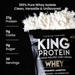 KING Protein Clean Whey Isolate Powder 1.98 Pound (Pack of 1)