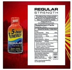 5 Bottles – 5-Hour Energy Regular Strength Shot, Berry, 1.93 fl oz