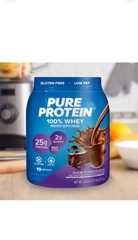 Pure Protein 100% Whey Protein Powder Rich Chocolate 25g Protein 1.75 Lb Adult