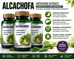 3 Alcachofa Artichoke Extract 60 Capsules Digestive & Liver Support Supplement
