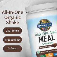 9/26+ Garden of Life Meal Replacement Shakes, Raw Organic, Chocolate Protein Pow