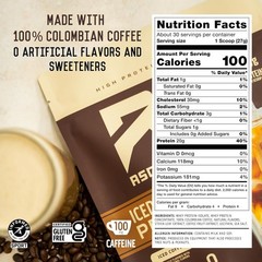 Ascent Iced Coffee High Protein Powder, 20g Protein 100 mg Caffeine 30 Servings