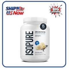 Isopure Zero Carb 100% Whey Protein Isolate Vanilla 15 Servings 25g Protein