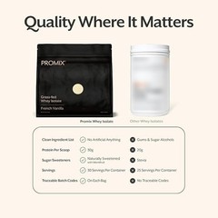 Promix Grass-Fed Whey Isolate Protein Powder French Vanilla 2.5lb – 30g Protein