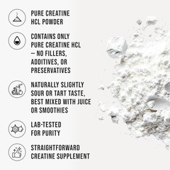 Whyz Pure Creatine HCL Powder Unflavored HCL Creatine Supplement Mix Non-GMO