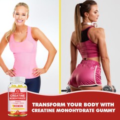 Creatine Monohydrate Gummies 3000mg Strength Energy Muscle Health Women Men