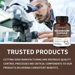 10x Mushroom Complex Supplement, Lions Mane, Reishi, Shiitake, Immune Capsule