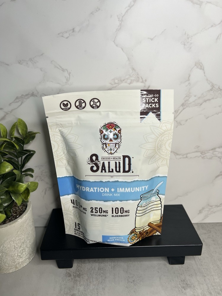 Salud Hydration+Immunity Electrolyte Drink Mix Horchata Agua Fresca 15 Exp 08/27