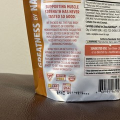 Zhou, Creatine Chews, Muscle Growth Support, Peach Mango, 60 Chews, EXP 12/2026