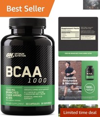 Instantized BCAA Capsules 1000mg – Keto-Friendly Essential Amino Acids, 60 Count