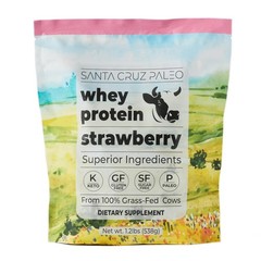 Santa Cruz Paleo Whey Protein Powder, Strawberry, 20 Servings, 1.2lb Bag