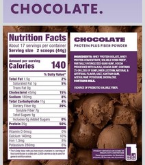 Premier Protein Powder Plus Fiber 25g Protein 7g Fiber Chocolate No Added Sug…
