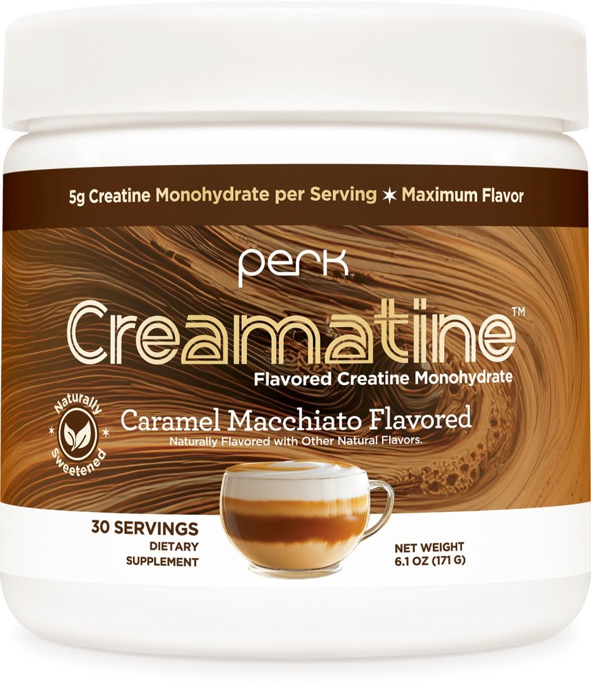 Perk Creamatine (Caramel Macchiato) 30 Servings – Flavored Creatine Monohydrate