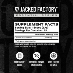 Jacked Factory Creatine Monohydrate Powder 425g – 5g 85 Servings (Pack of 1)