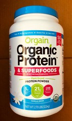 Orgain Organic Plant Based Protein, Superfoods, Probiotics, 2.70lb, Cho/Van/Strw