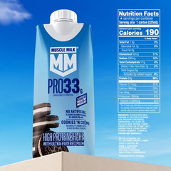 Muscle Milk Pro 33g High Protein Shake Ultra Filtered Milk, Cookies ‘N Crème, 11
