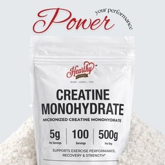 Creatine Monohydrate Micronized Powder 500g – 100 Servings, 5000mg Per Serving
