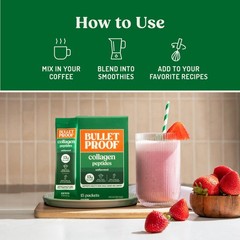 1/27 Bulletproof Unflavored Grass-Fed Collagen Peptides Powder Packets with Amin