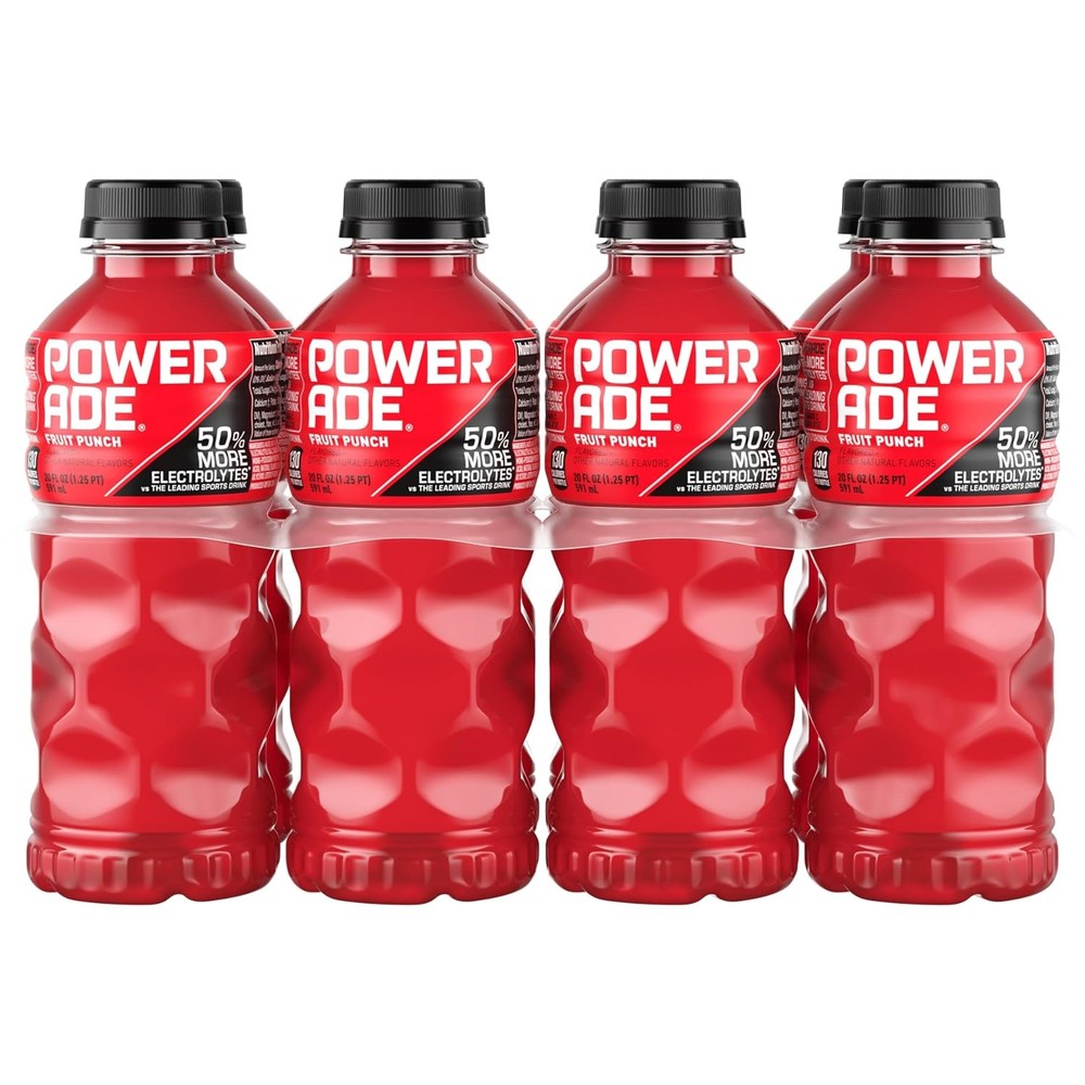 Fruit Punch, Electrolyte Enhanced Sports Drink, 20 Fl Oz Bottles, 8 Pack