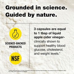 Organic Apple Cider Vinegar Capsules with Vitamin D and Zinc 90 Count Supports
