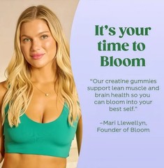 Bloom NEW Creatine Monohydrate Gummies& Sugar Free Creatine US& 5g Per Serving