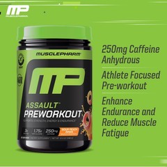 MusclePharm Assault Energy & Strength Pre Workout – 30 Servings, Sour Peach Ring